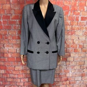 Yannis Palm Desert Vintage 80’s Houndstooth Blazer Skirt Suit